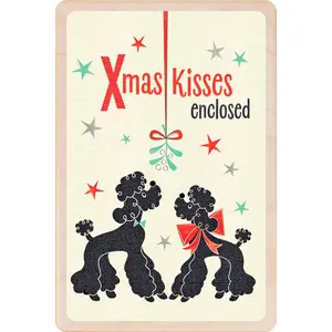 KISSES wood Christmas Card Stocking Filler Gift