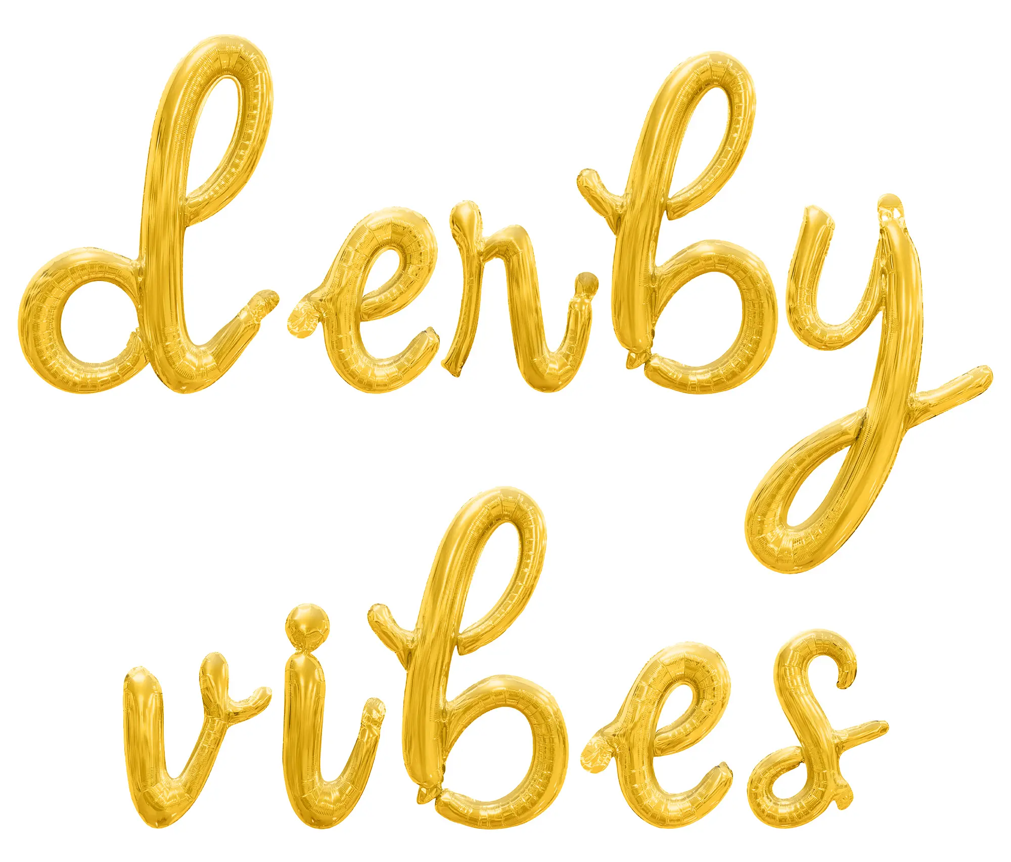 Cursive Script Letter Balloons - DERBY VIBES 16" Inch Alphabet Letters Foil Mylar Balloon Kentucky Derby Party Banner