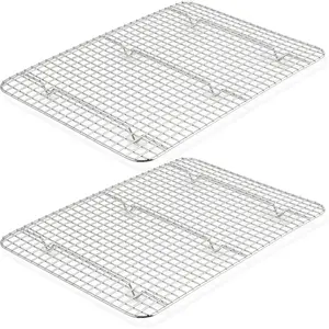 Cooling Rack Set of 2, Stainless Steel 16.5'' x 11.5'' Baking Rack for Oven Cooking Roasting Grilling, Wire Rack for Cooling Cookies, Fits Half Sheet Pan,  & Heavy Duty, Dishwasher Safe