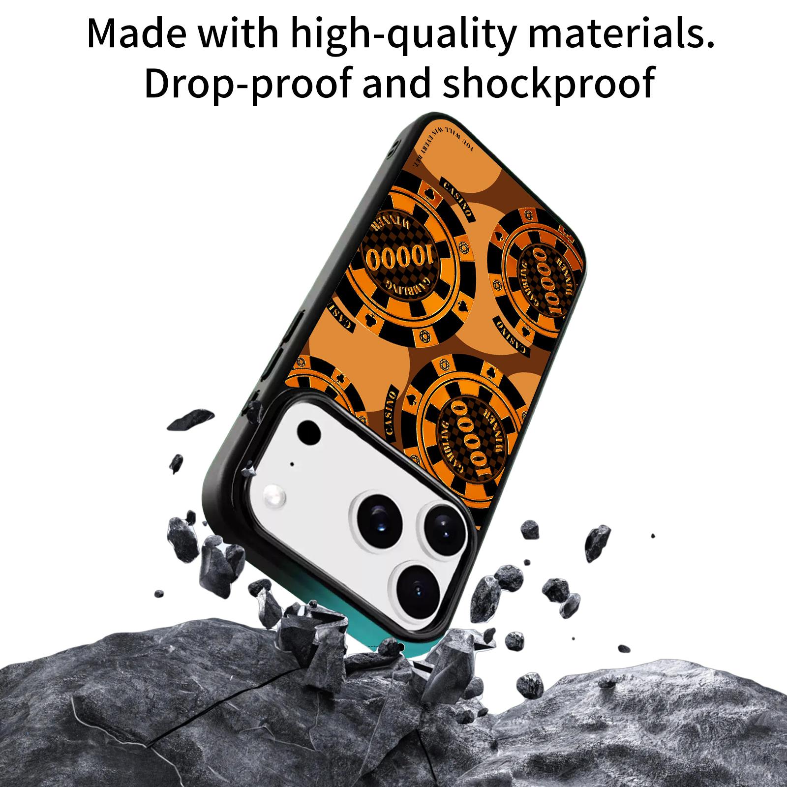 Gilded, Glittering, and Gradient "Lucky Coin" Pattern Protective Case — Compatible with iPhone 17 Pro Max/17 Air/16/15/14/13 Pro (Magnetic). Shockproof, Drop-Resistant, and Durable; Supports Wireless Charging. A Unisex Mobile Phone Protective Cover.