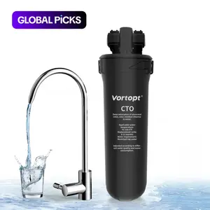 VORTOPT Under Sink Water Filter System,9000 Gallon &10" H Saves Space,Flow Under Counter Water Filter Direct Connect to Kitchen Faucet,Reduces Chlorine,Lead, Bad Taste & Odor (Black-Q8-9000 GAL) #GLOBAL PICKS