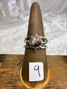 One-of-a-Kind Raw Lepidolite Ring #9 | Handmade Adjustable Hypoallergenic Crystal Jewelry