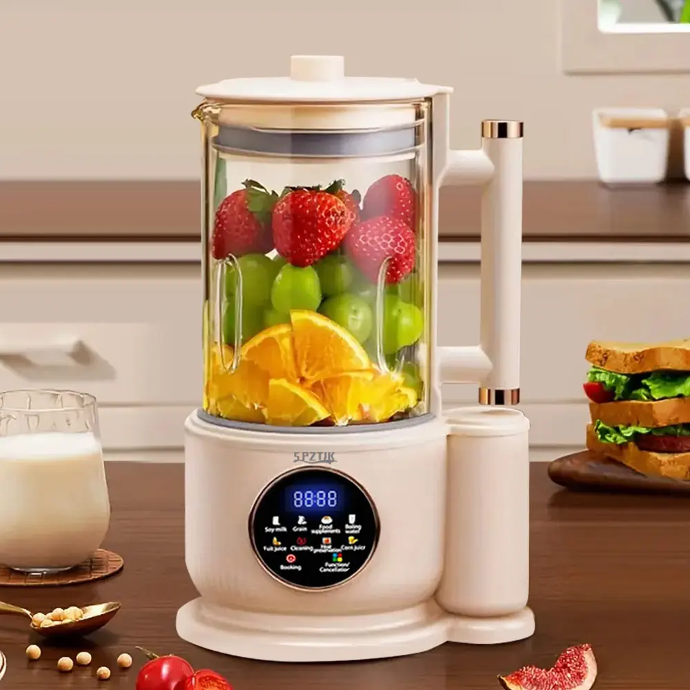 51.25Oz Household-use Wall-breaking Machine,Automatic Heating Soy Milk Maker, Stirable ice cubes and Juice, Silent Operation, Suitable for making milkshakes, Rice cereal, Juice,  Soy Milk with 12 Blades,Delay Start, Boil Water, Keep Warm & Auto Clean Summ