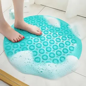 Non-Slip Round Shower Mat with Bumps - Anti-Slip Bathroom Mat for Home Use, Perfect for Shower and Bathrooms, Bathroom Mat|Decorative Shower Mat