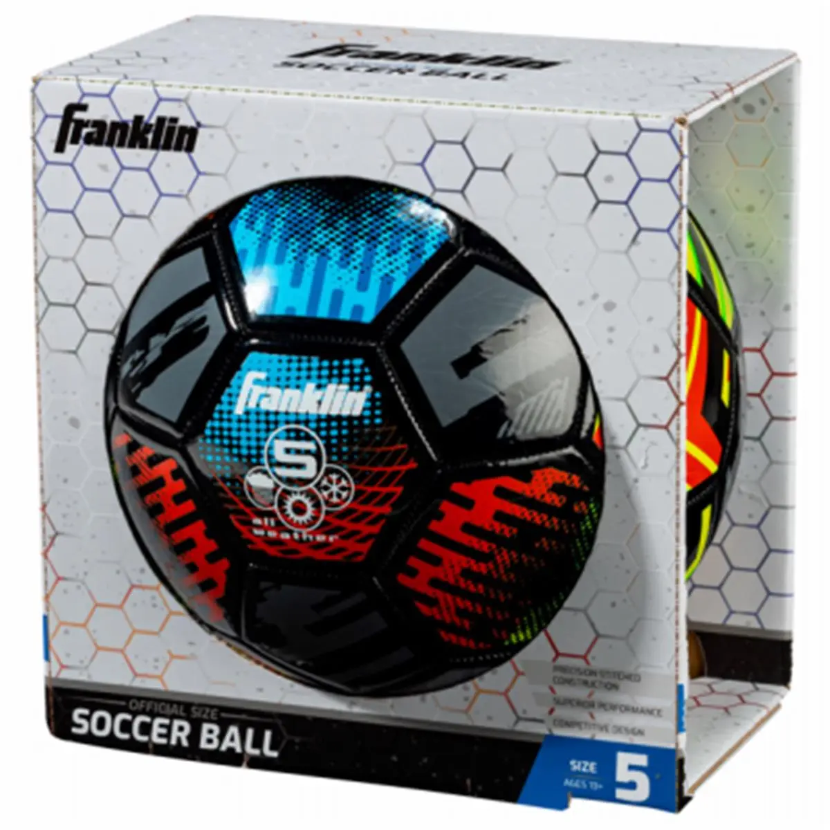 212 MAIN Mystic S5 Soccer Ball - Official Size Soccer Equipment, 1lb, Precision-Stitch, Abrasion-Resistant, High-Gloss, for Everyday Play