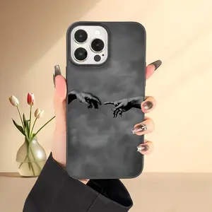 Liquid Large Hole Unique Hand-In-Hand Design Shockproof Phone Case for iPhone 15/15 Plus/15 Pro/15 Pro Max/11/12/13/14/15/16/16 Pro Max