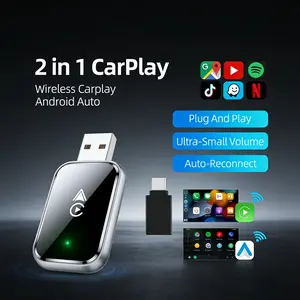 Wireless Carplay Adapter for Android, Plug-And-Play Mini Wireless Carplay Converter, Low Latency, Compatible with Multiple Cars, No Battery Needed