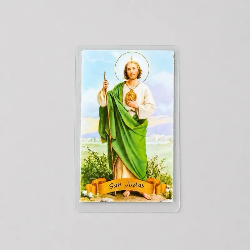 San Judas Tarjete de Oracion Wallet Size Religious Card for Prayer and Devotion