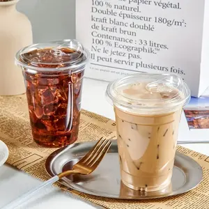 No More Spills On The Go! 20 Pack 16oz Disposable Plastic Cups with Direct Lids, Clear Leak Proof for Iced Coffee Protein Shake Juice, Great for Party Picnic Travel, Essential Home Drink Supplies