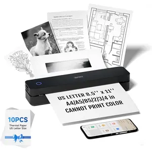 Portable Printer  for Travel,  Thermal Printer Support for 8.5"x11"  Letter, Inkless Compatible with iOS, Android, Laptop for Office,  and Home, School