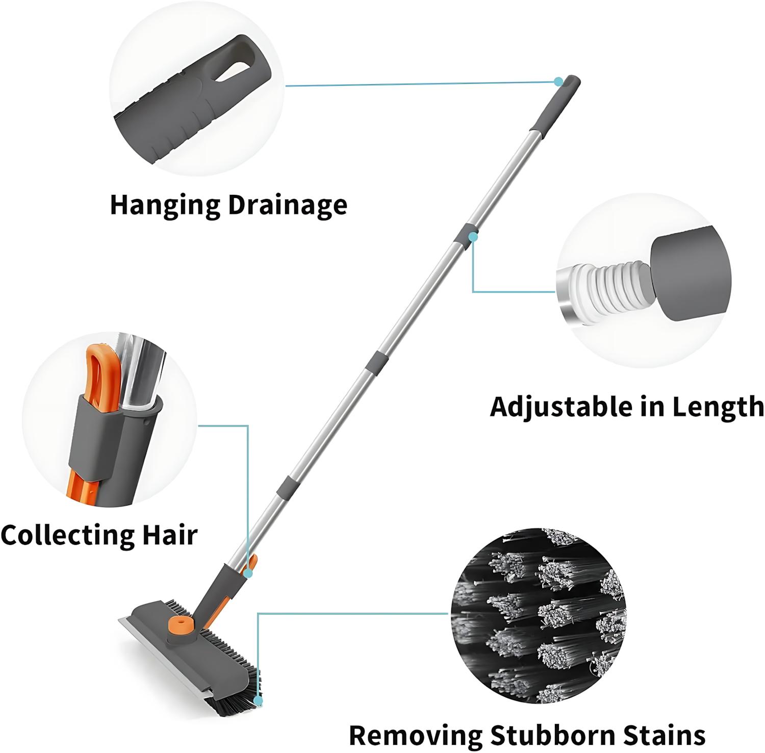 Floor Scrub Brush Bathtub Brush with Long Handle 3 in 1 Scrape and Heavy-Duty Stiff Bristle Scrubber Brush for Cleaning Shower Bathroom Patio Garage Kitchen Wall and Deck Cleaning Supplies for Home Essential Items for Home Gifts tiktokshop outdoorfun Gra Floor Scrub Brush Bathtub Brush with Long Handle 3 in 1 Scrape and Heavy-Duty Stiff Bristle Scrubber Brush for Cleaning Shower Bathroom Patio Garage Kitchen Wall and Deck Cleaning Supplies for Home Essential Items for Home Gifts tiktokshop outdoorfun Gra