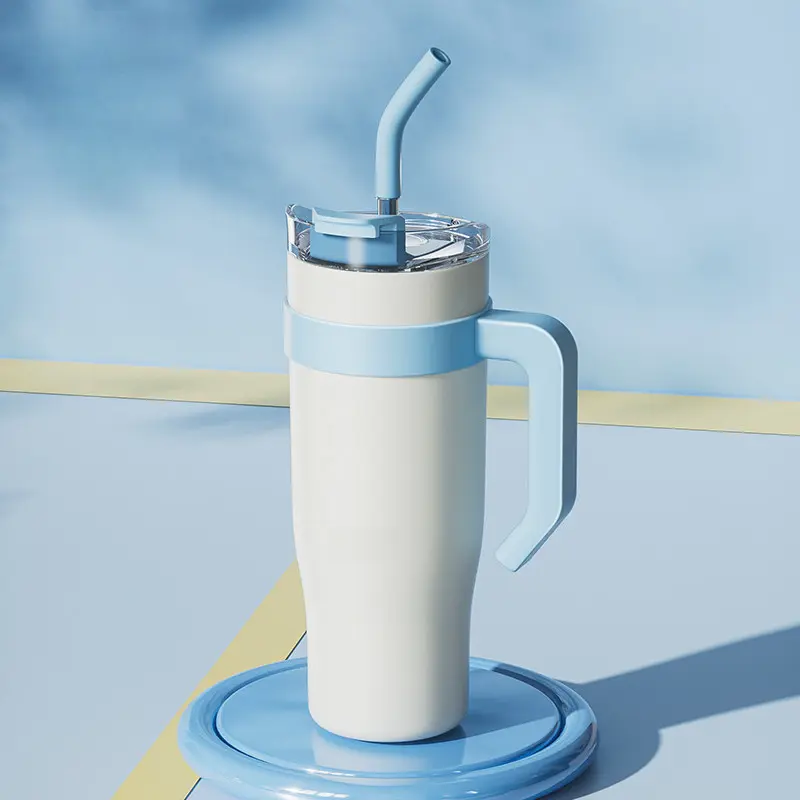 Stainless Steel Vacuum Flask Double Walled Insulated Mug for Hot Cold Drinks 2026 New Ice Cold Cup Leak Proof Thermos for Office Travel Sports 40oz