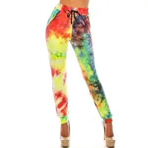 Buttery Smooth Colorful Summer Tie Dye Joggers - Luxurious All Day Comfort - Banded Waist and Ankle Finish - Tie String Waist - 2 Pocket Front - 4 Sizes Small to Extra Large - Fashion Casual Joggers - Ideal for Everyday Fashion - Casual Womenswear