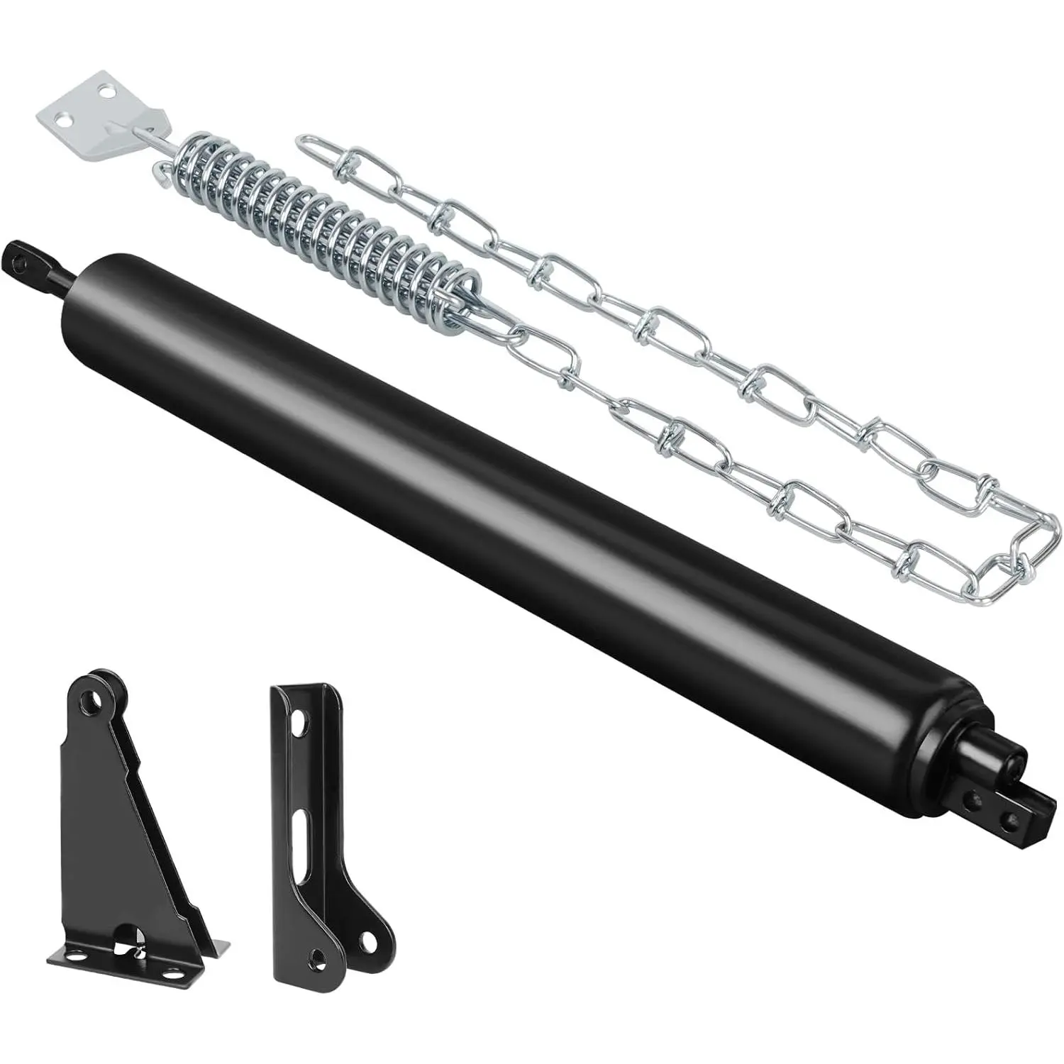 Storm Door Closer, Heavy Duty Screen Door Closers with Protector Chains Spring, Storm Door Bracket Kit Compatible with Andersen/Emco/Larson/40201 (Closer and Chain, 1 Pack(Black))