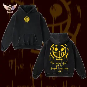 Limited Trafalgar Law Vol 2 OneP Oversized Washed Tee 2.6 Graphic 90s, Vintage Unisex Oversize Anime Manga Acid Washed Lightweight Cotton Hoodies & Sweater Wash Gift For Anime Fan, Anime Lover Sweatshirts Menswear
