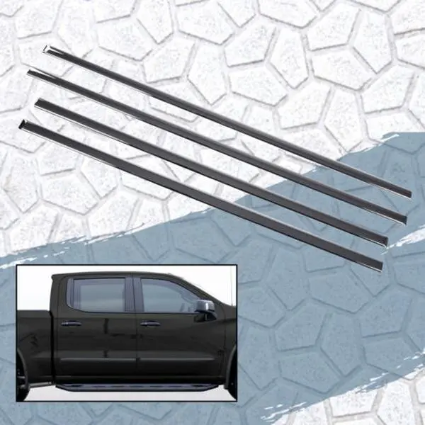CROSSDESIGN Vehicle-Specific 4PCS 1/18" Chrome Plastic Car Body Side Molding Trim - Chrome Trim, Supercar Design Exterior Accessory, 14–18 Silverado/Sierra Crew Cab Fit, 14–18 Crew Cab Fit