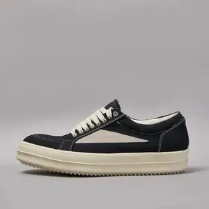 Shoes Men Twill Canvas Low Top Casual Shoes Women Sneaker Owens Shoe Men Lace Up Black Canvas Shoes Retro Flat Sneakers Footwear Closed Boy Running