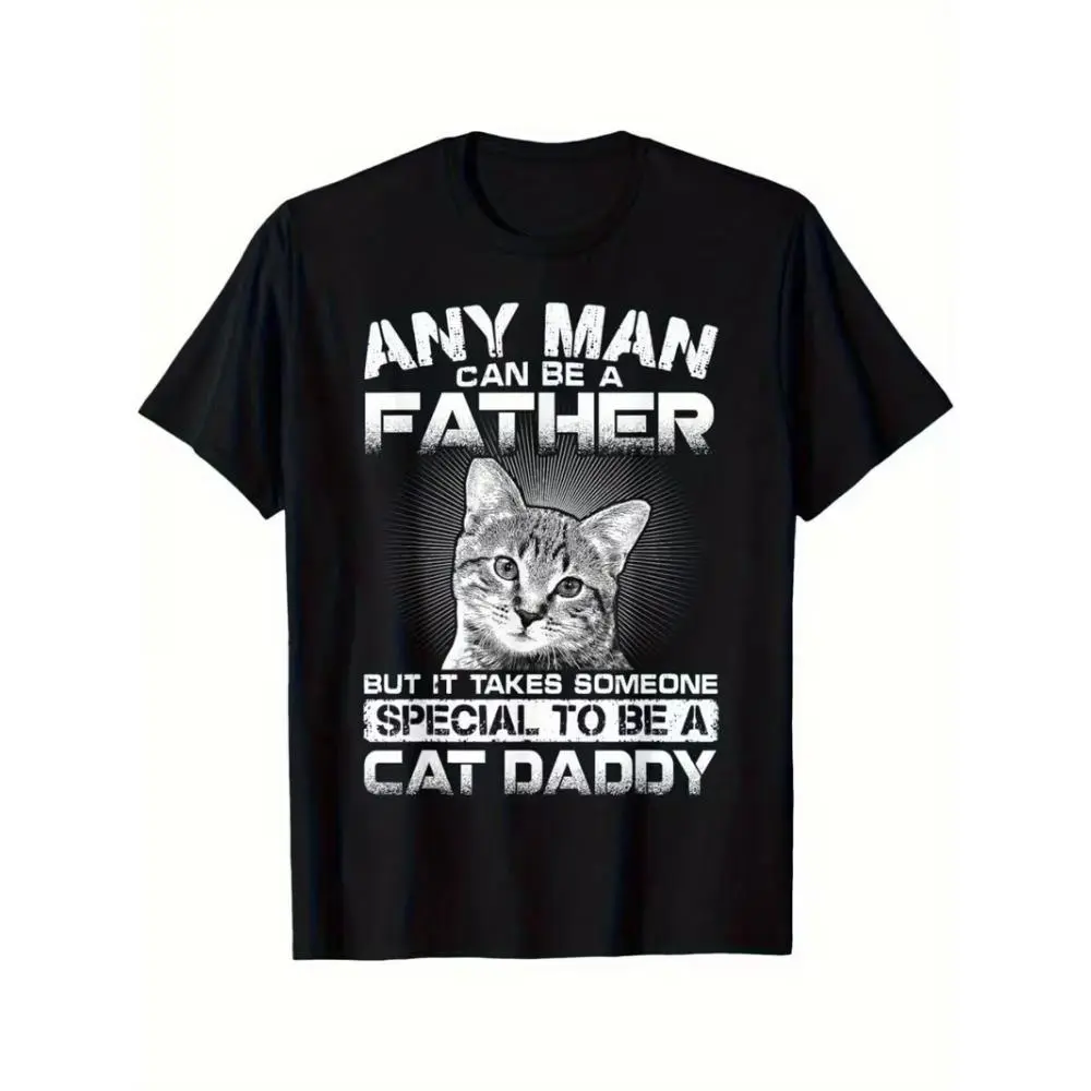 Cat Daddy T-Shirt - "Special Cat Daddy" Graphic Print Retro Casual Crew Neck Tee, 100% Cotton All-Season Comfort for Halloween