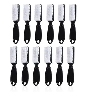 12Pcs Nail Brush for Cleaning Fingernails, Handle Grip Cleaning Brush for Nail and Toenail, Nail Dust Brush Manicure Pedicure Tools Scrubbing Brush Women Men Home Salon (Black)