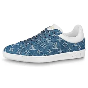 Louis Vuitton Luxembourg Sneakers – Denim Blue Low-Top Fashion Shoes for Men with All-Over Print Verifiable, with credentials and supporting global authentication