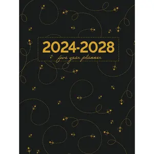 5 Year Monthly Planner 2024-2028 | Large | Cute Little Bumble Bees Buzzing on Black (Hardcover): Calendar Book (US Federal Holidays, Moon Phases, ... / 60 Months: January 2024 – December 2028 Hardcover – Organizer, August 31, 2023