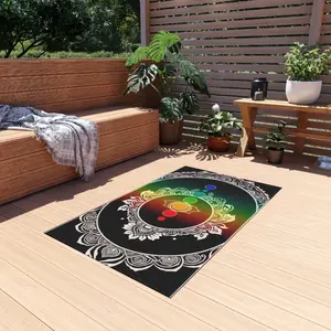 Chakra & Celestial Meditation Outdoor Rug | Non-Skid