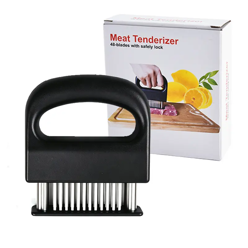 Stainless Steel Meat Tenderiser Tool - 48 Ultra-Sharp Needle Blades, Non-Detachable Design for Easy Cleaning, Heavy-Duty for Steak, Chicken