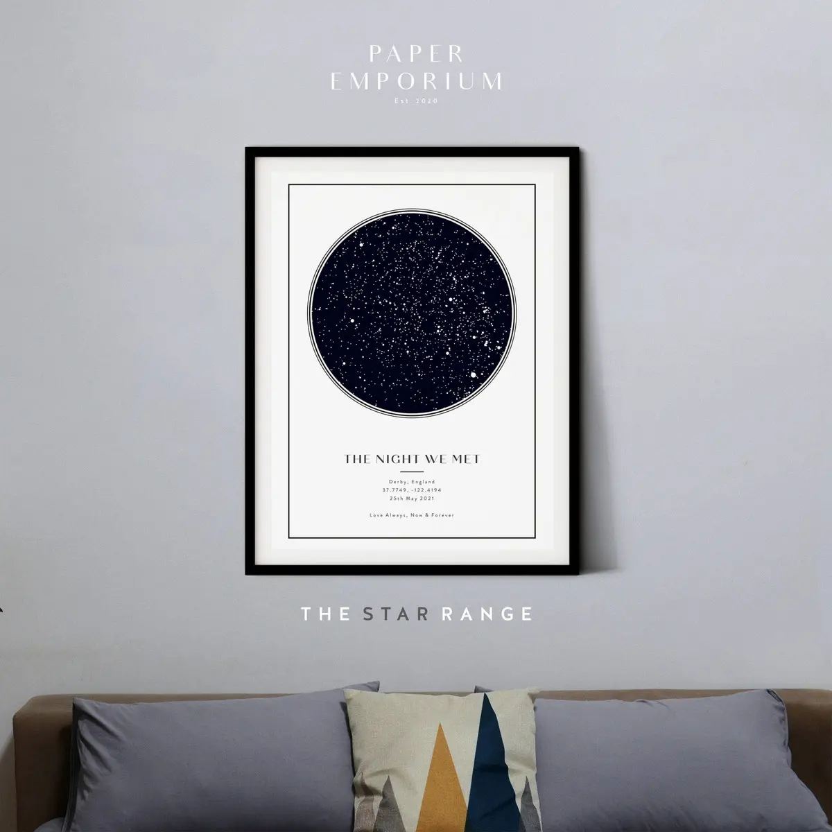Star Map Poster – Personalised Constellation Print, Custom Night Sky Print, Wedding & Anniversary Gift, Room Decor, Unframed