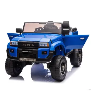 GARVEE 24V 2-Seater Ride-On Car - Licensed Toyota LC250 Model with Remote Control, 4×100W Power, 4WD/2WD Switchable, Spring Suspension, Shovel Attachment, Music Feature, Blue Color