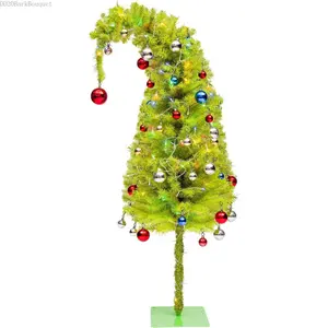 6 Ft Christmas Tree, Bendable Artificial Christmas Tree for Indoor Outdoor with Lights Decorations Balls Christmas Holiday Decor for Home Office StreetDD20BarkBouquet