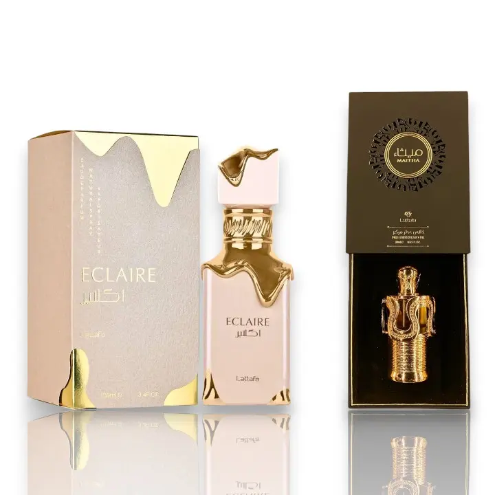 Lattafa Eclaire & Maitha Concentrated Oil 2-Piece Set, 100 ML Alcohol-Base Arabic Oud EDP Perfume Fragrance Eau De Toilette Multi-Pack