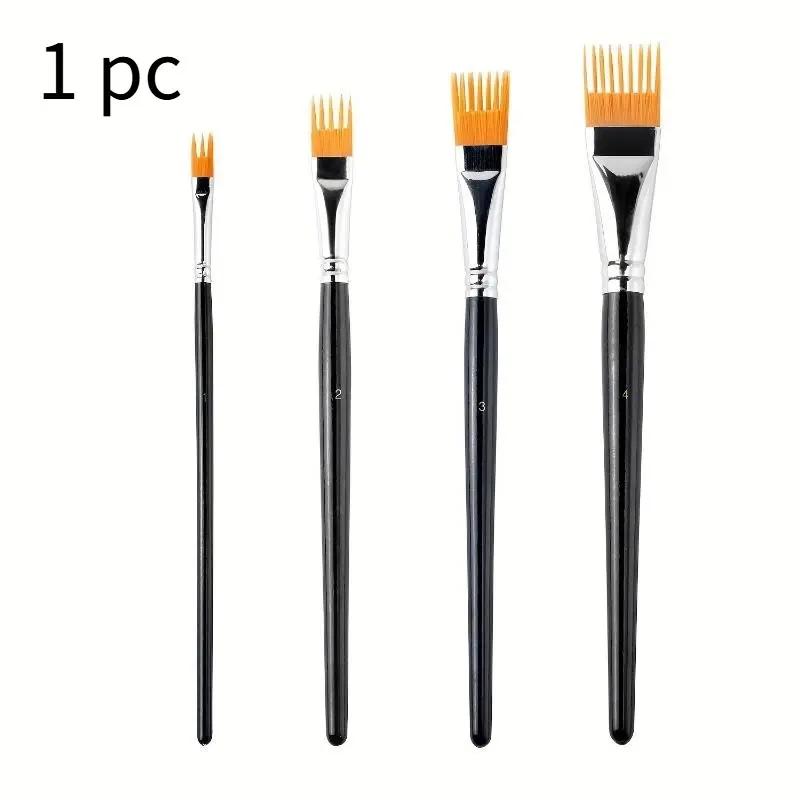 Vibrant Yellow Nylon Bristle Watercolor & Acrylic Brushes with Brass Ferrule - Ergonomic Black Gourd-Shaped Handle, Available in Multiple Sizes for Artists' Variety of Painting Techniques, Painting Accessories
