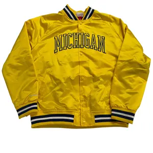 Modern Michigan Mitchell & Ness Satin Bomber Jacket