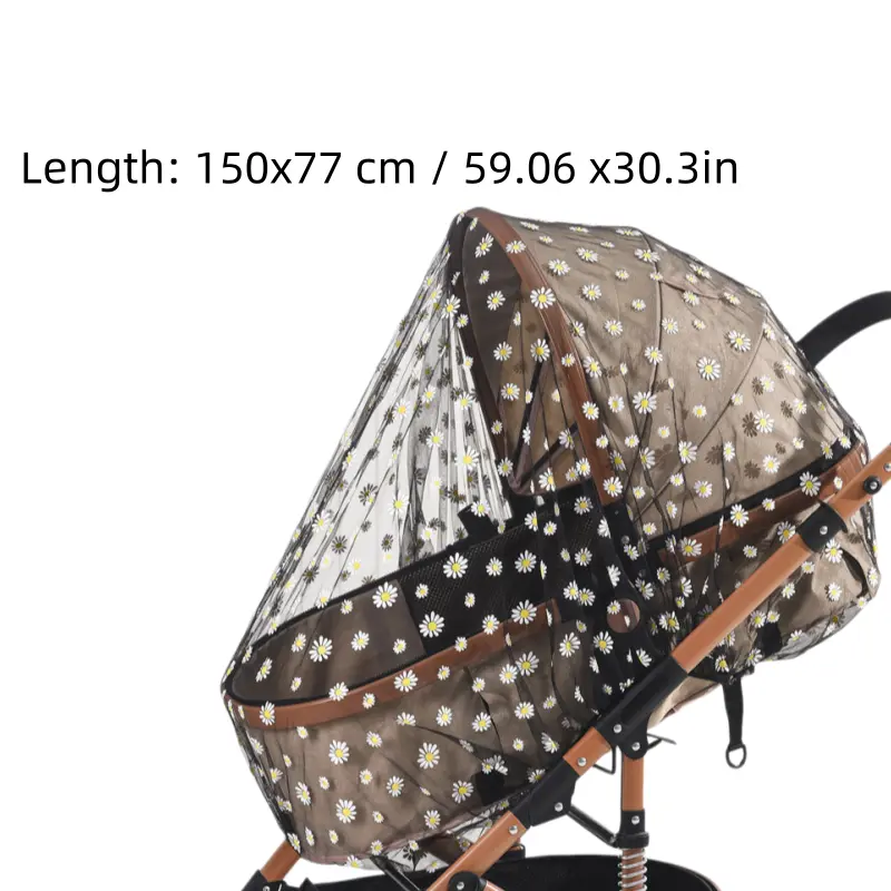 Full Cover Encrypted Stroller Mosquito Net, Durable Polyester Breathable Mesh Insect Net Cover, Universal Anti-Mosquito Stroller Protective Net, Large Size 77×150cm Outdoor Baby Stroller Bug Shield for Newborn Toddler Daily Outdoor Use