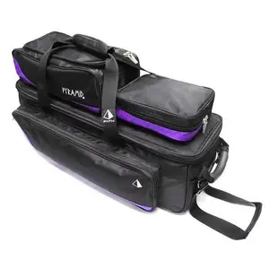 Pyramid Path Triple Tote Roller Plus Bowling Bag (Black/Purple)