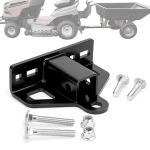 Zero Turn Lawn Mower Hitch with 1-1/4" Receiver, 6mm Thicker Heavy Duty Steel Trailer Receiver Hitch, Universal Upgrade 1-1/4 Hitch Receiver with Versatile Chain Slot and Carriage Bolt Hardware