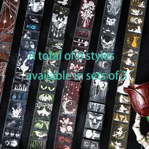 Gothic Theme Tape Set, Crafting Kit, Creative Handmade Scrapbook Decorations, DIY Album Frame Photo Albums, Water Cup Diary Greeting Cards