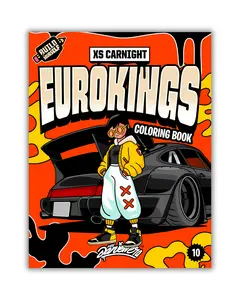 EUROKINGS Coloring Book: 90 Real Modified European Cars to Color – Perfect for Kids, Teens & Car Fans Creative Fun Detailed Artwork