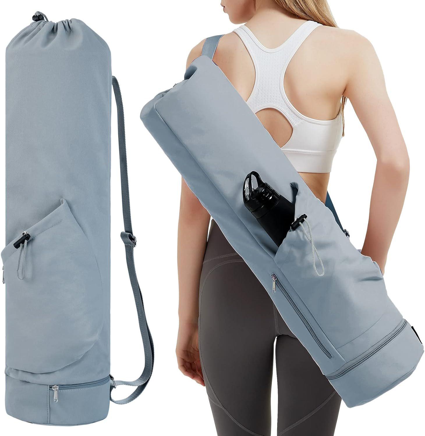 Multifunctional Sports Storage Bag Yoga Mat Carrier with Water Bottle Pocket and Bottom Wet Compartment Versatile Yoga Mat Sling Organizer
