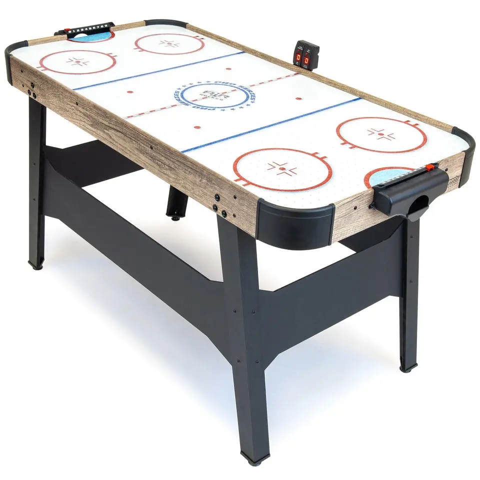 GoSports 54 Inch Air Hockey Arcade Table for Kids & Adults - Oak or Black, Blower, Leg Levelers GoSports 54 Inch Air Hockey Arcade Table for Kids & Adults - Oak or Black, Blower, Leg Levelers