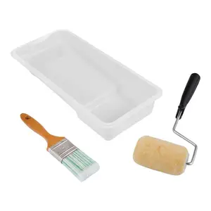 4-Piece Plastic Tray/High-Density Polyester Knit Trim and Paint Applicator Kit