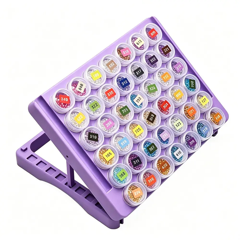 Diamond Painting Storage Box Set with Adjustable Stand Stickers, Diamond Painting Tool Accessories, DIY Craft Organizer Kit, Craft Supplies