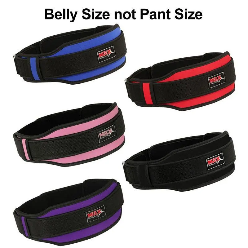 MRX BOXING & FITNESS Weight Lifting Belt, 5" Wide Heavy Duty Neoprene and Nylon with Double Back Support and Stainless Steel Buckle - Gym Accessories for Bodybuilding & Powerlifting, Fitness Workout Accessories, Lower Back, Adjustable, Heavy Lifting, Nylo