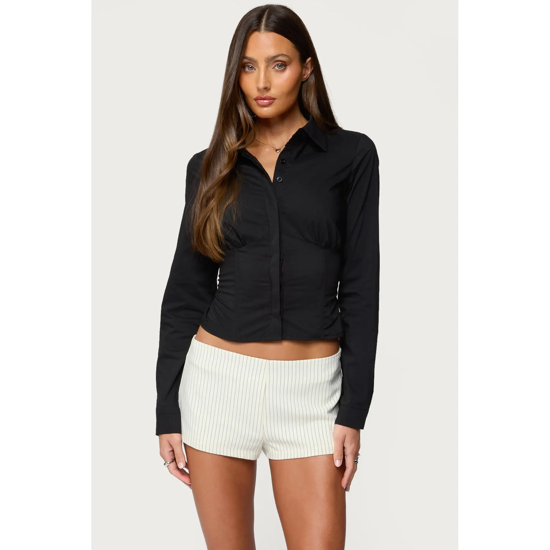 Amelie Lace Up Button Up Shirt