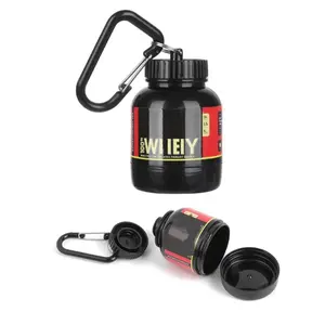 Protein Powder Storage Container, Portable Supplement Powder Container with Funnel & Keychain for Travel Gym Workout Fitness