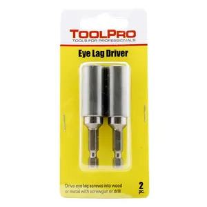 ToolPro Eye Lag Driver - 2 Pack, Compatible with TP05015, TP05010, TP05020, TP05025, Drives Eye Lag Screws into Wood or Metal