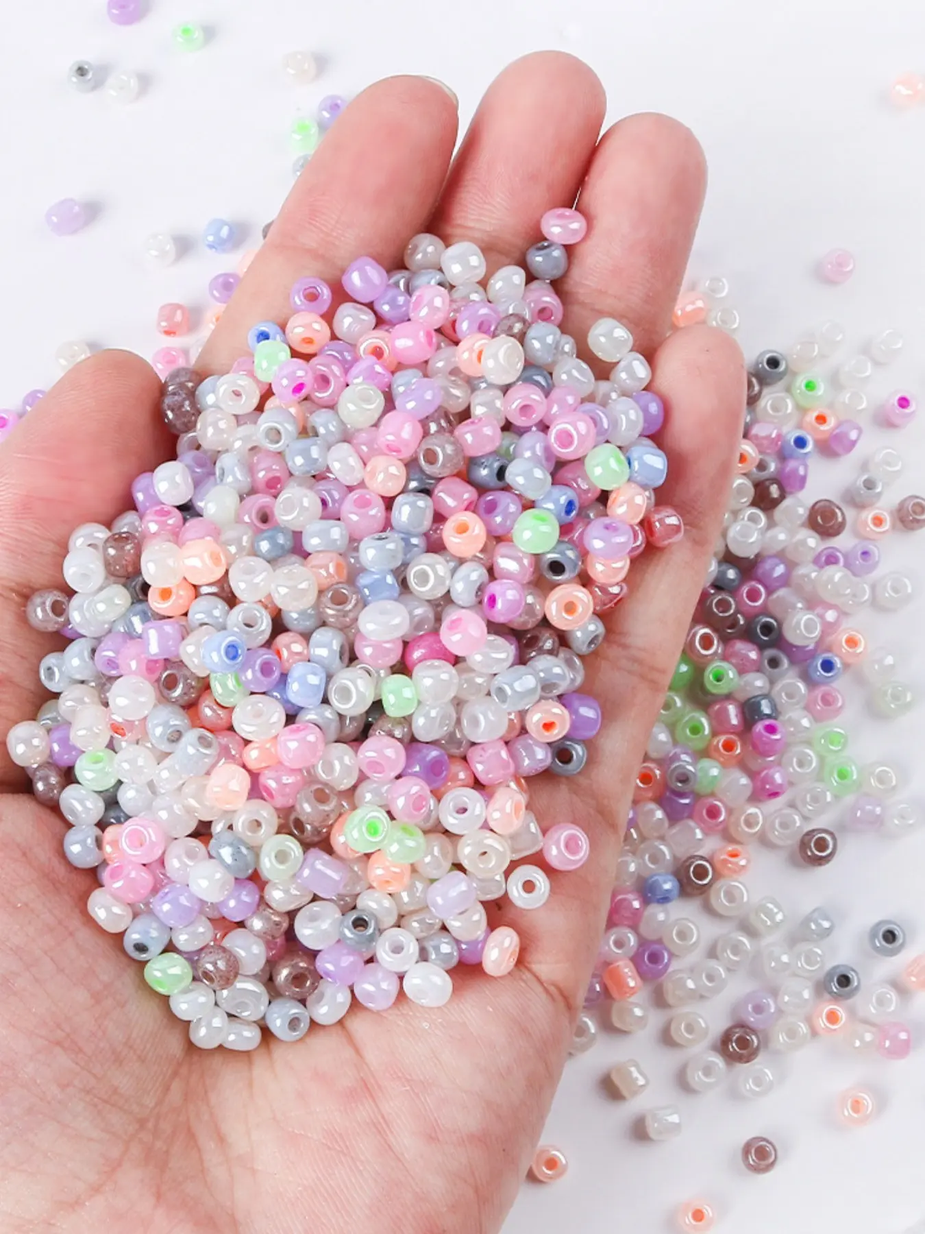 500pcs 4mm Cream Rice Beads Glass Small Beads DIY Mix Beads for Handmade DIY Jewelry Earrings Bracelets Necklaces Jewelry Making Supplies