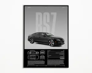 Audi RS7 Quattro Poster – Sleek Hypercar Print for Performance Lovers, Modern Wall Art Decor for Garage, Office, or Home Display
