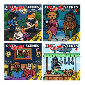 Cozy Crime Scenes (5 Book Series) - Cute and Comfy Coloring Book for Adults with Hand-Drawn Hygge Vibes for Stress Relief