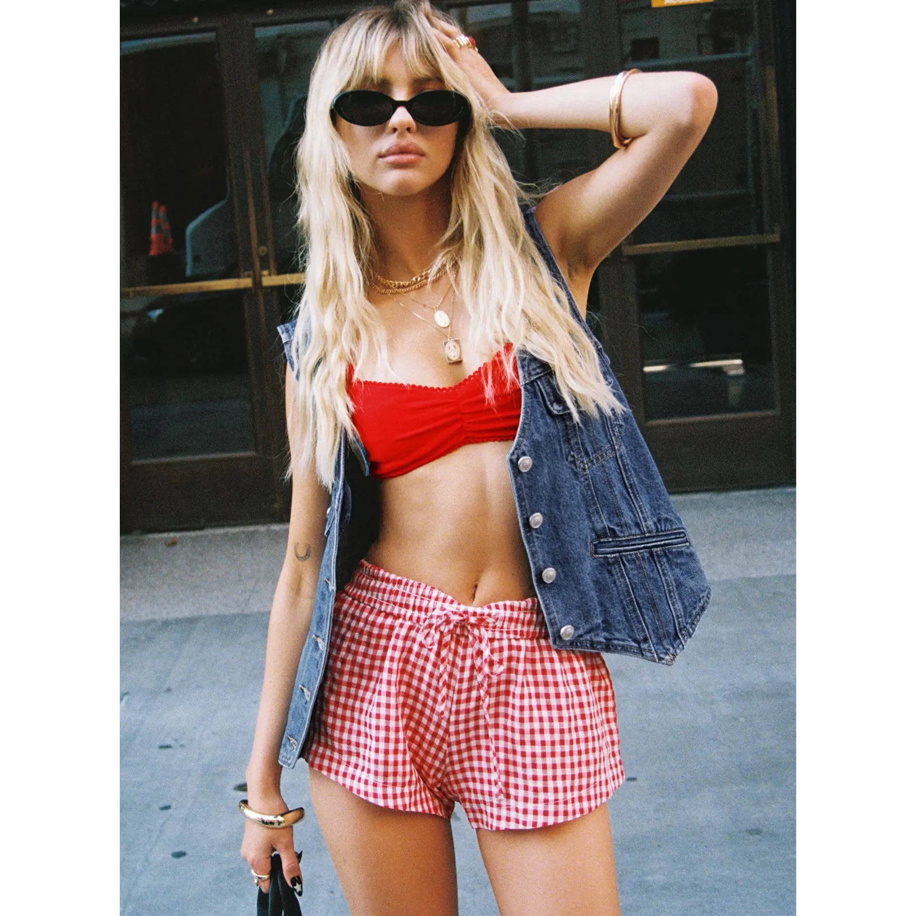 Beach House Shorts Red / White Gingham